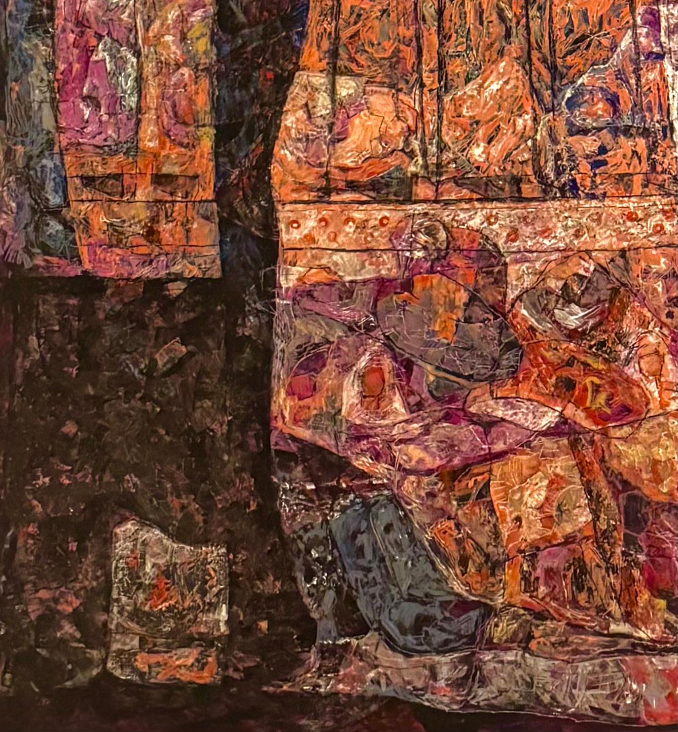 WILLIAM C GRAUER Abstract Archaeological Fresco colorful 1970s Cleveland School For Sale 10