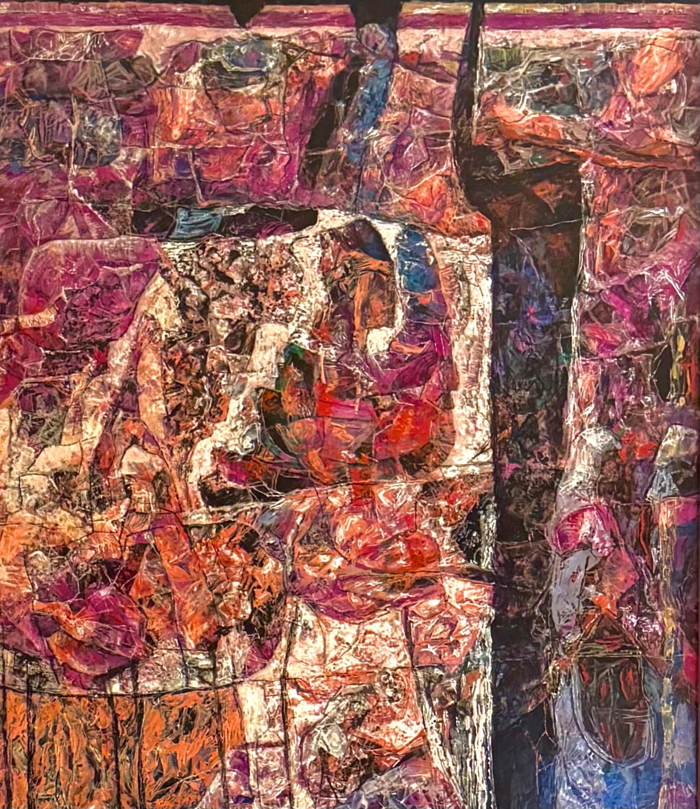 WILLIAM C GRAUER Abstract Archaeological Fresco colorful 1970s Cleveland School For Sale 12