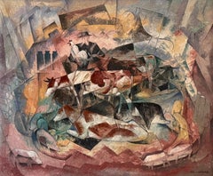 WILLIAM C. GRAUER "Amish-Serie: Viehzucht" 1940-50er Jahre Cleveland School Öl/Leinwand