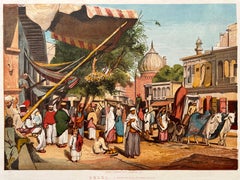 India Landscape Delhi Cawnpore Benares Set 3 Woodblock Prints William Carpenter