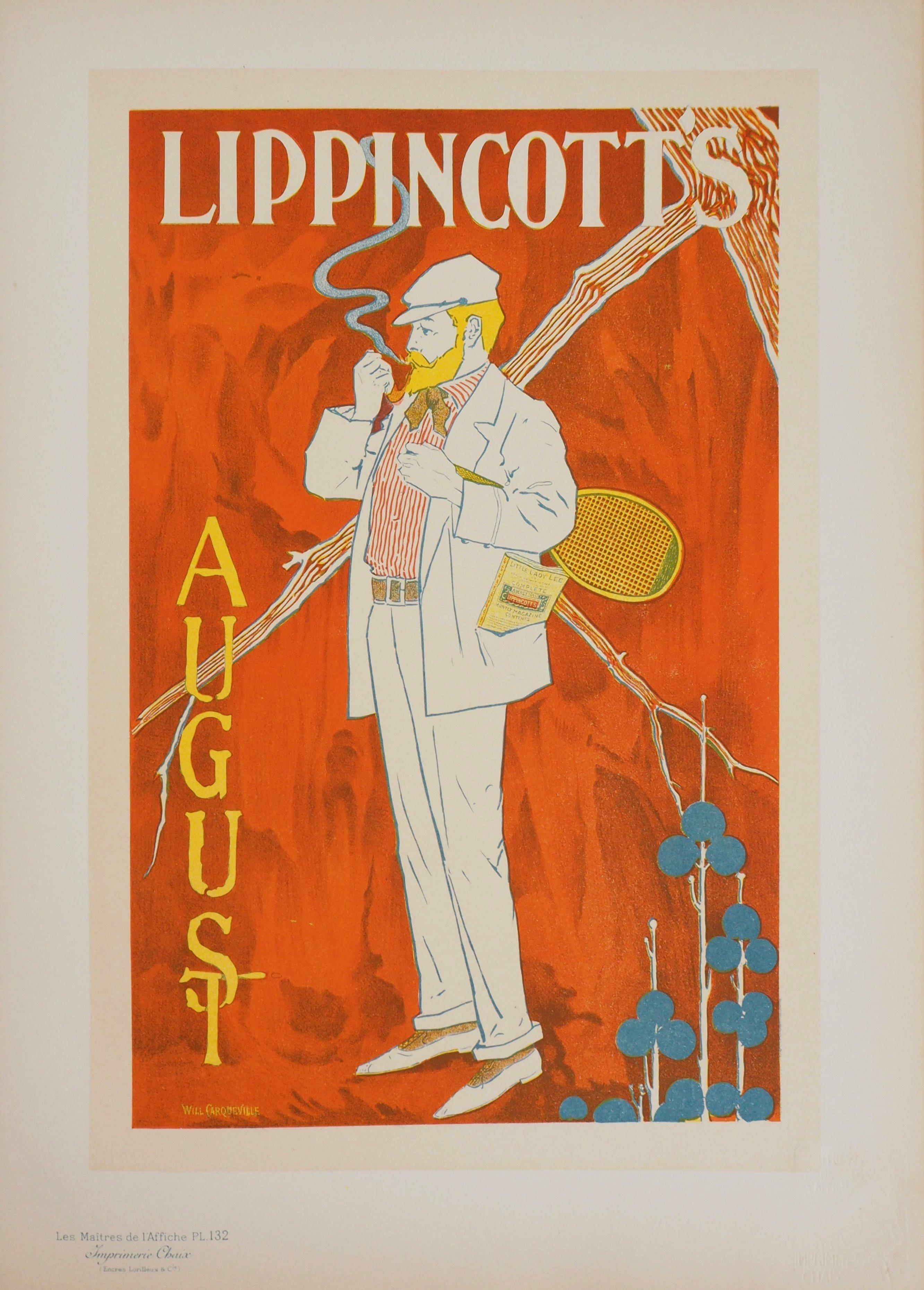 Tennis player (Lippincott's) - Lithograph (Les Maîtres de l'Affiche), 1897 - Print by William CARQUEVILLE