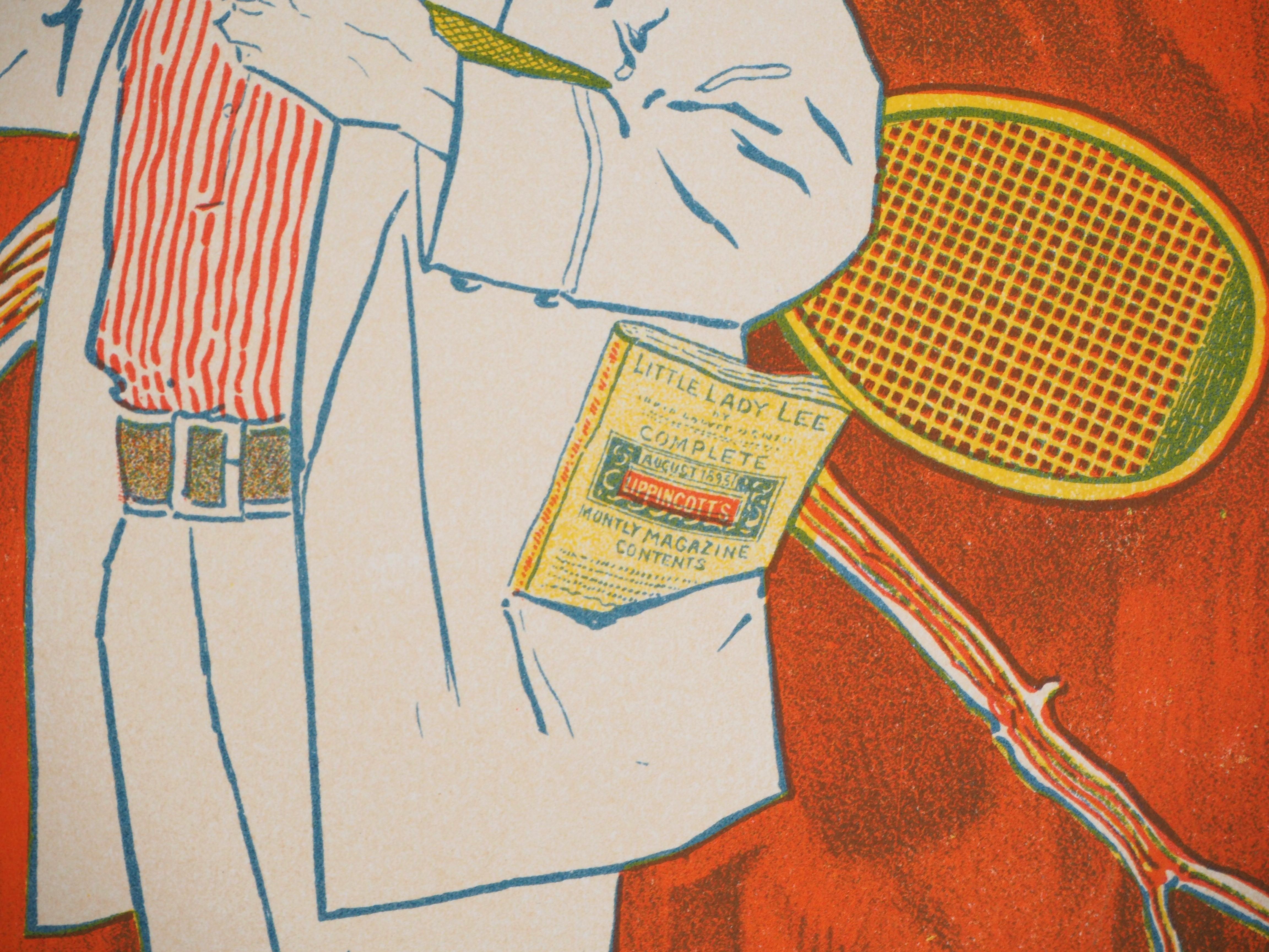 Tennis player (Lippincott's) - Lithograph (Les Maîtres de l'Affiche), 1897 - Art Nouveau Print by William CARQUEVILLE