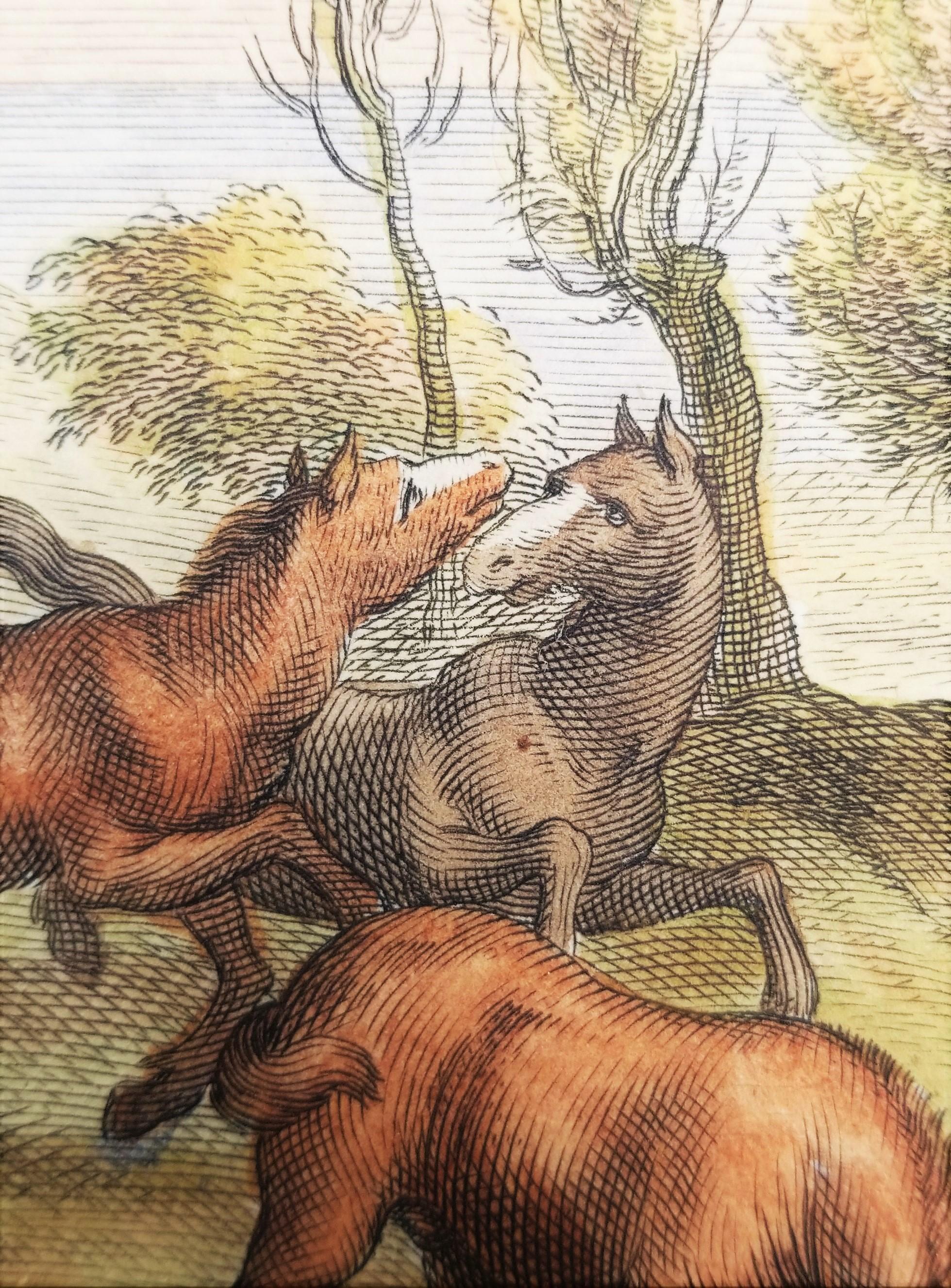 Les Poulins (Die Früchte) /// Reiterpferd, Tierlandschaft, alte Meister, Niederländisch 8