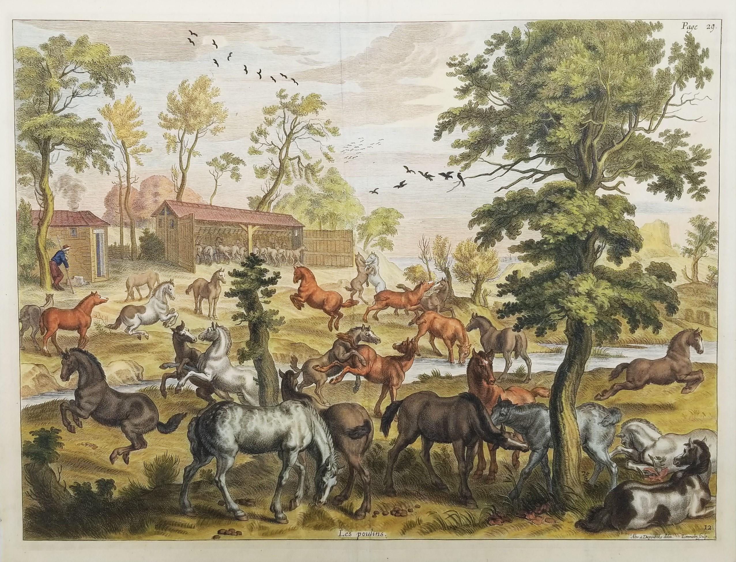 Les Poulins (Die Früchte) /// Reiterpferd, Tierlandschaft, alte Meister, Niederländisch – Print von William Cavendish