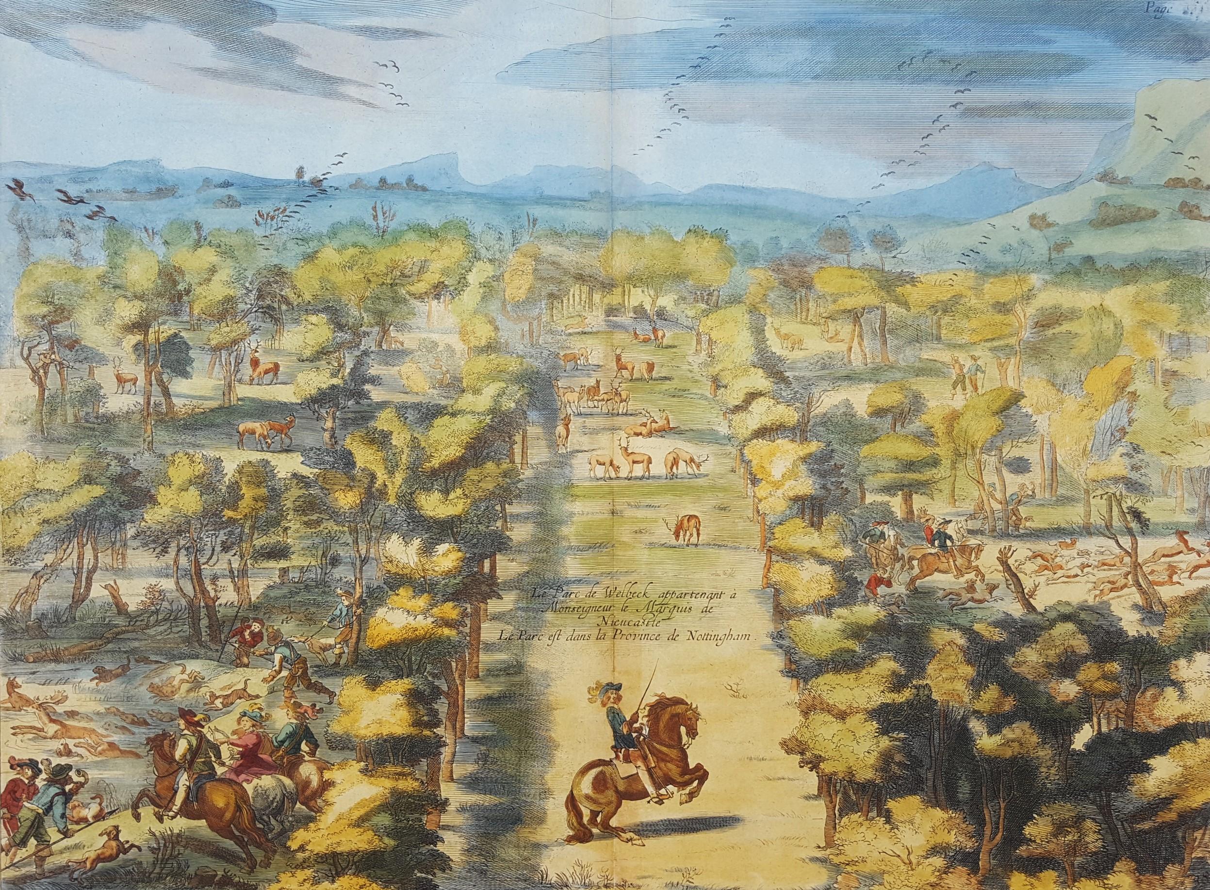 William Cavendish Landscape Print - Welbeck Park Belongs to the Marquis of Newcastle /// Equestrian Horse Old Master