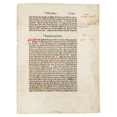 William Caxton, 1482, an Original Leaf from the Polycronicon 'Polychronicon'