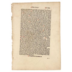 William Caxton, A Leaf from the Polycronicon, 1482, First Printing in English