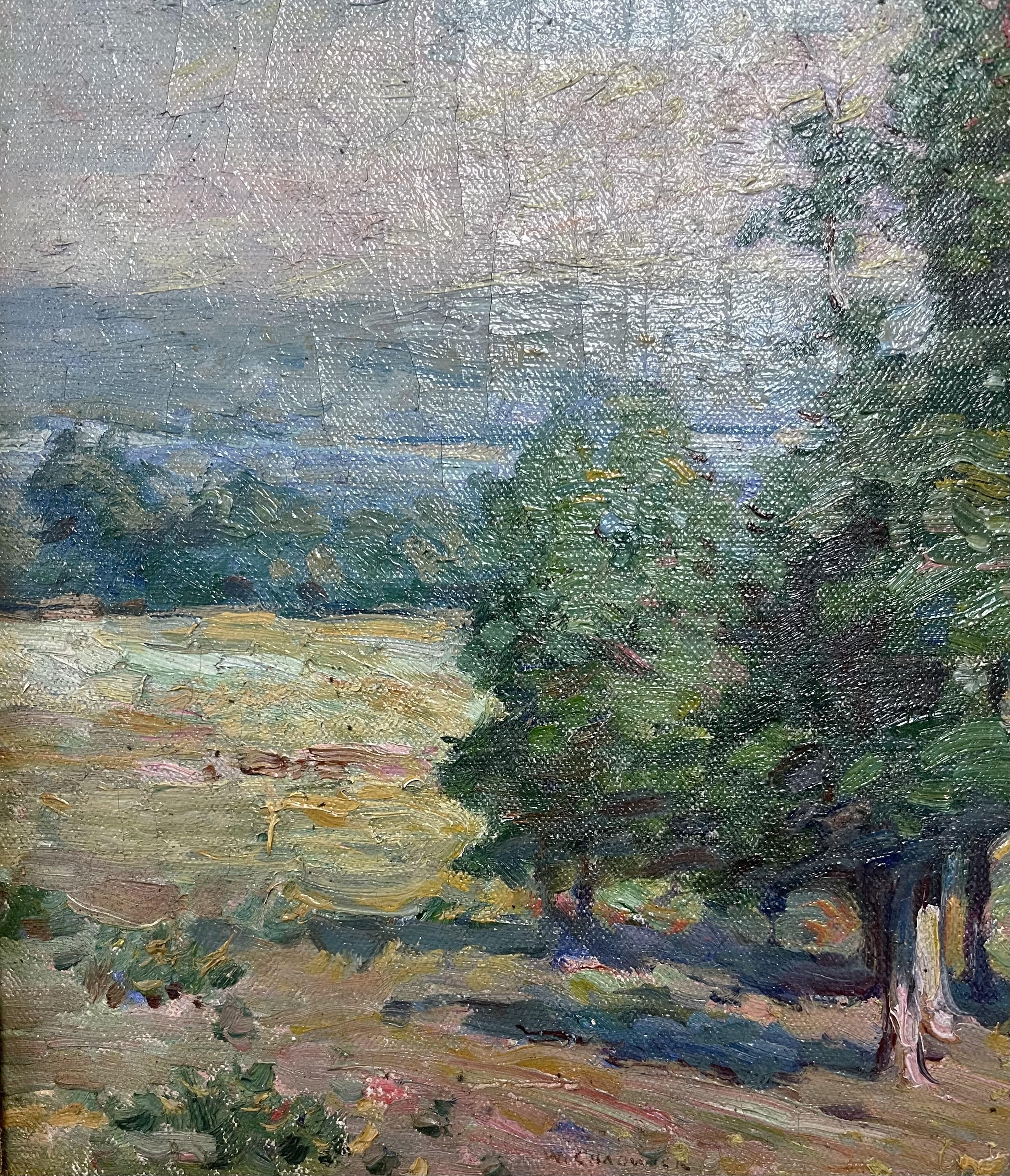 Impressionista William Chadwick Paesaggio britannico/americano con alberi Old Lyme Ct in vendita 2