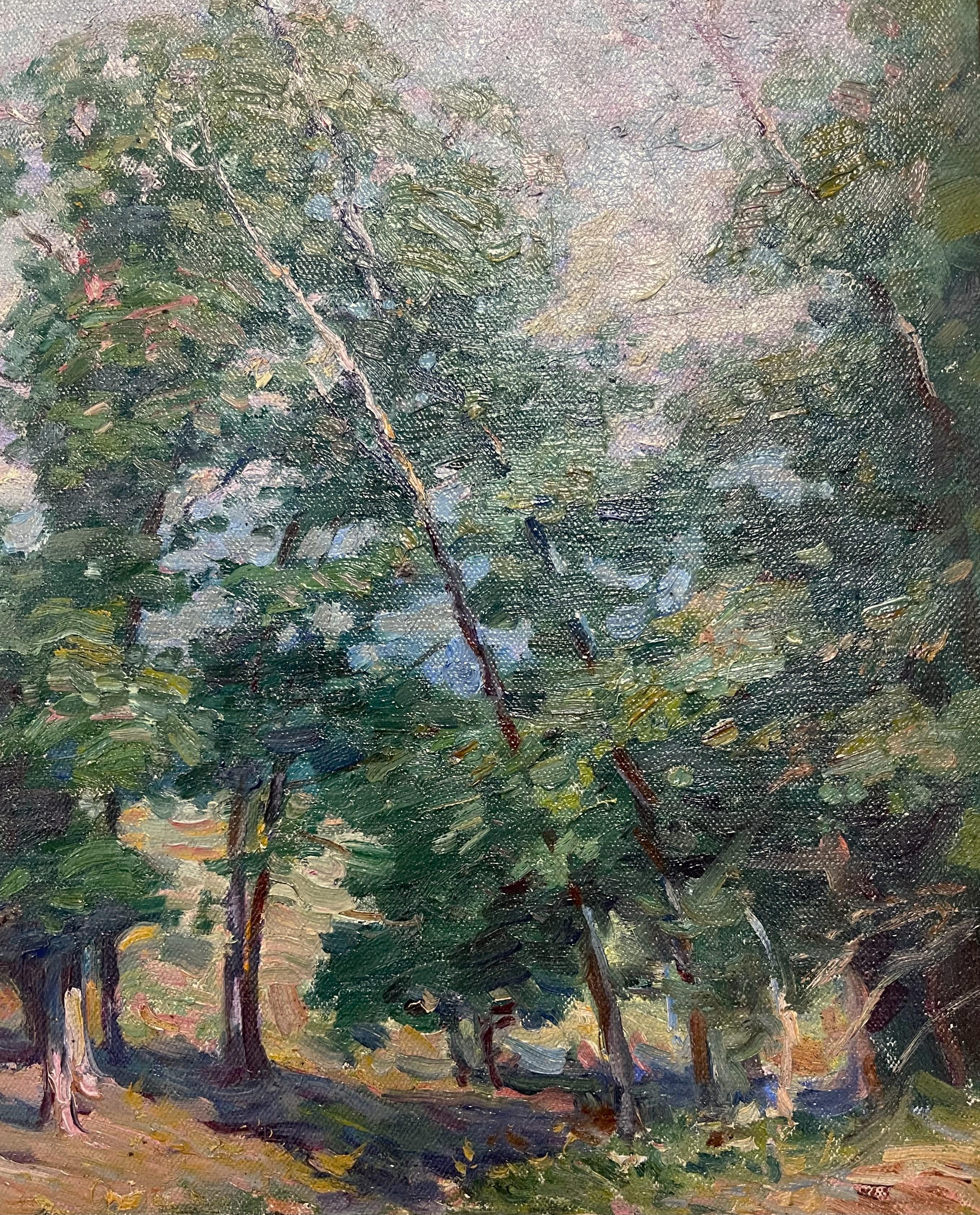 Impressionista William Chadwick Paesaggio britannico/americano con alberi Old Lyme Ct in vendita 3