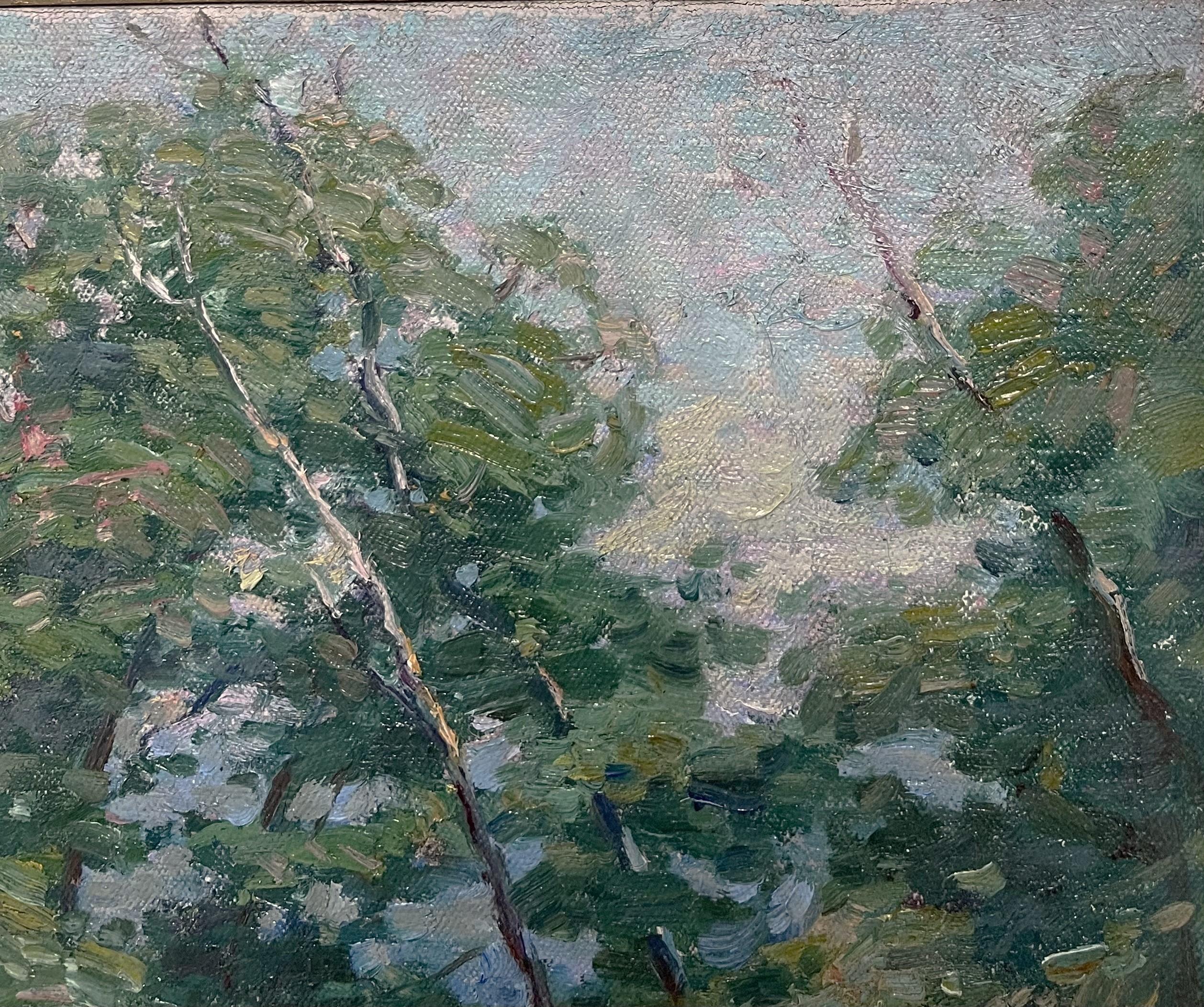 Impressionista William Chadwick Paesaggio britannico/americano con alberi Old Lyme Ct in vendita 4