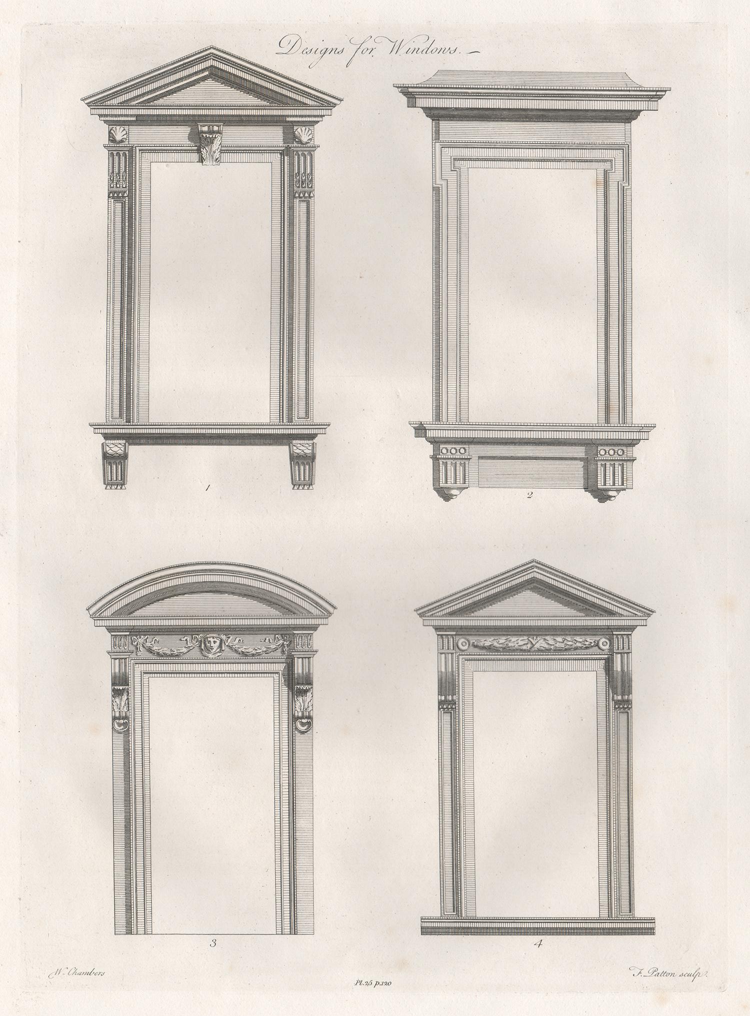 William Chambers Georgian Architecture - Designs for Windows, 1794