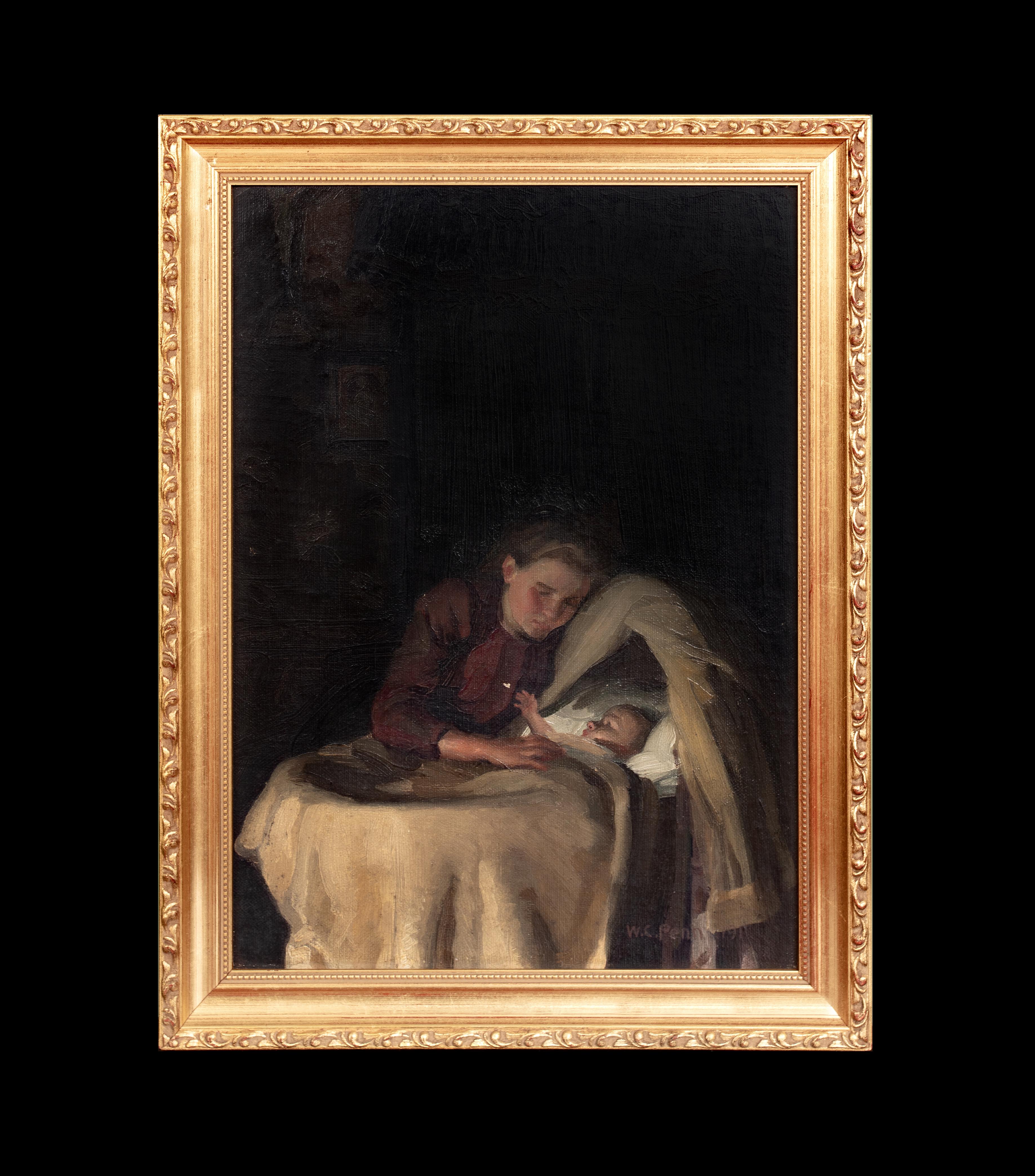 Mother & Baby, dated 1911  by WILLIAM CHARLES PENN (1877-1968) - Painting by William Charles Penn