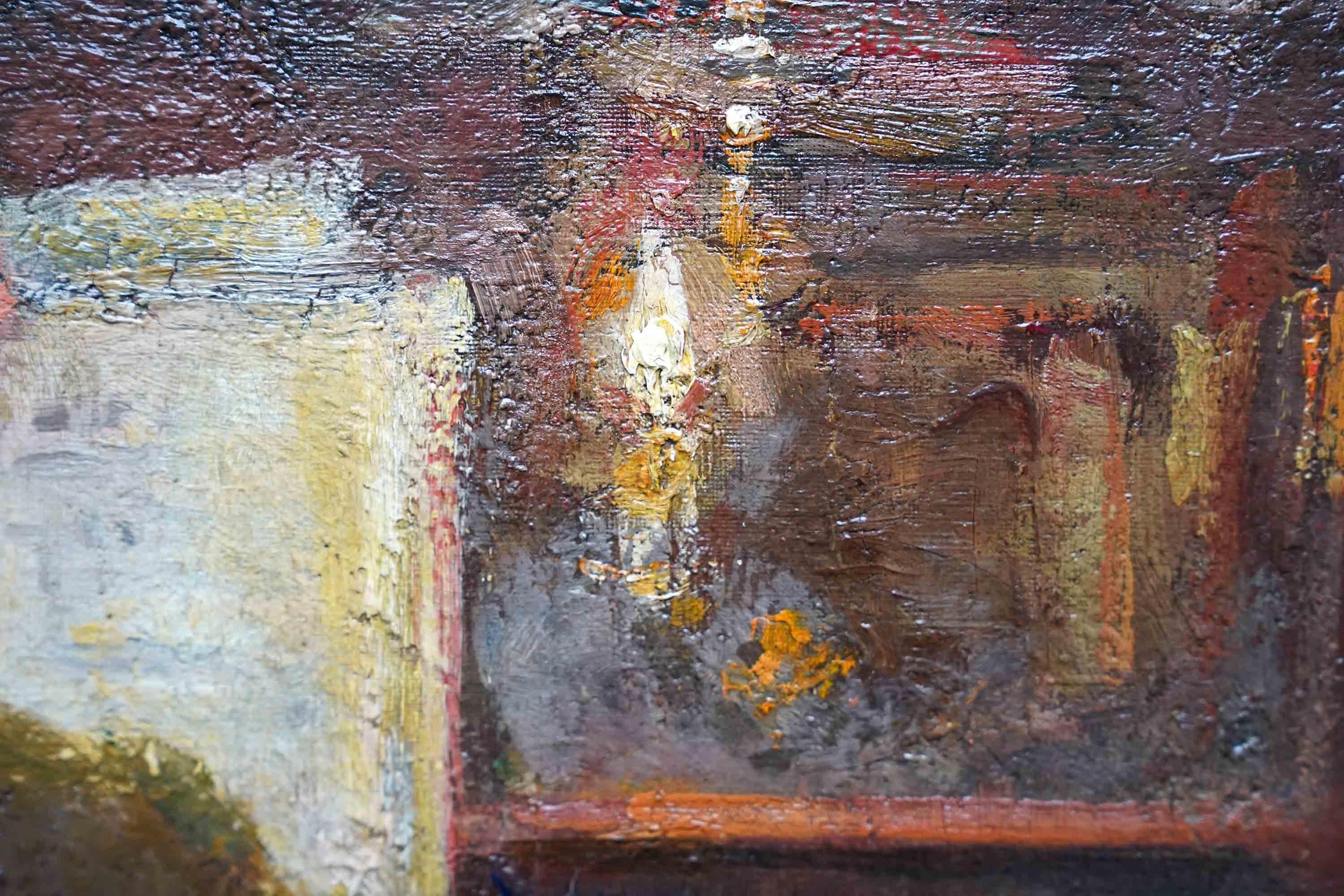 Violinista in un interno - Quadro ad olio musicale dell'arte impressionista britannica del XIX secolo in vendita 5