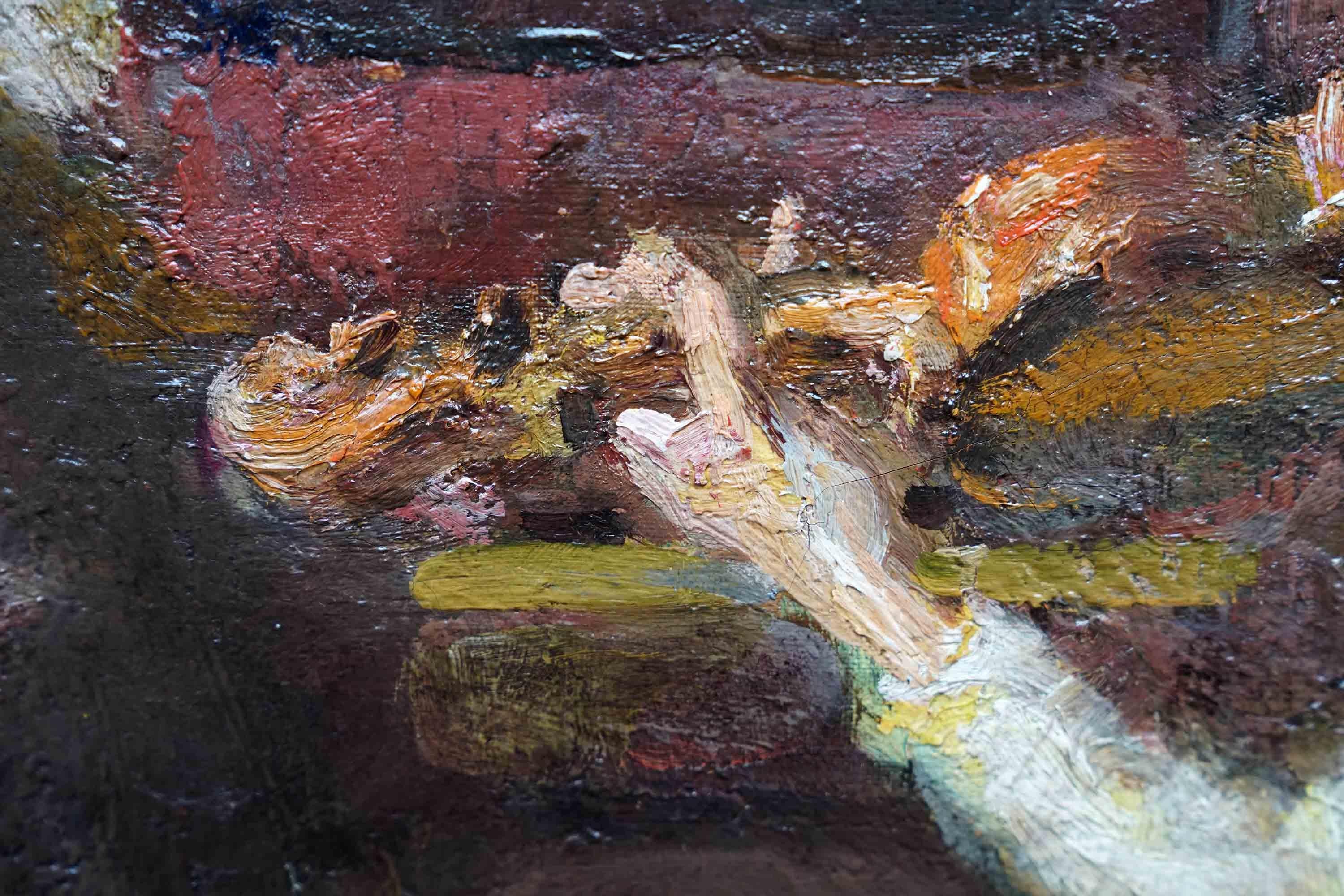 Violinista in un interno - Quadro ad olio musicale dell'arte impressionista britannica del XIX secolo in vendita 6