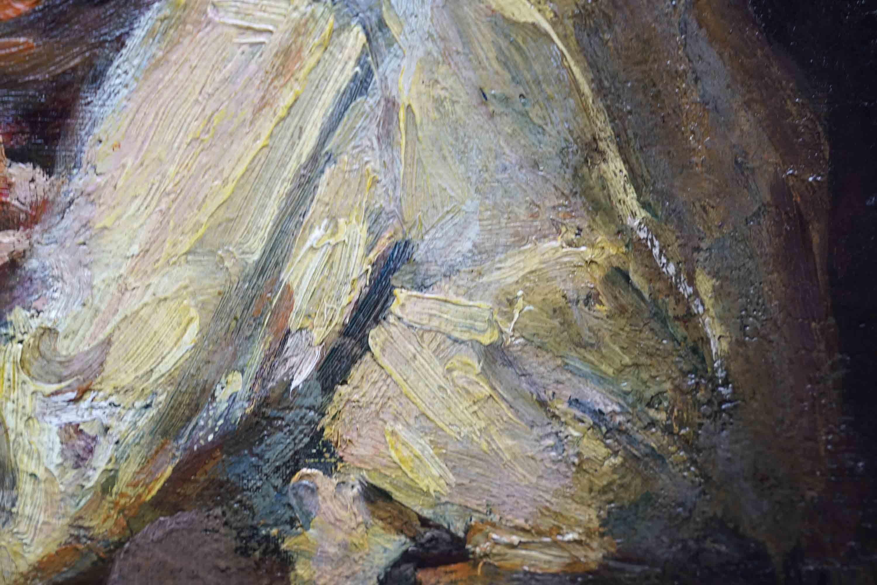 Violinista in un interno - Quadro ad olio musicale dell'arte impressionista britannica del XIX secolo in vendita 7