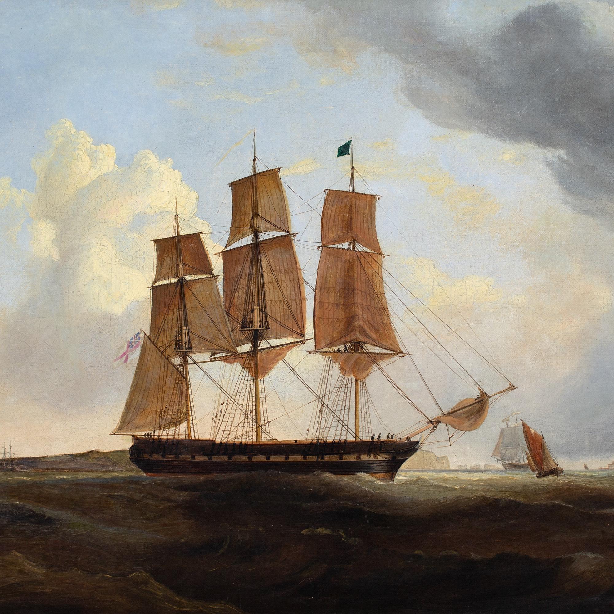 William Clark Of Greenock (Attributed) Shipping Off Yarmouth & The Needles, Isle For Sale 4