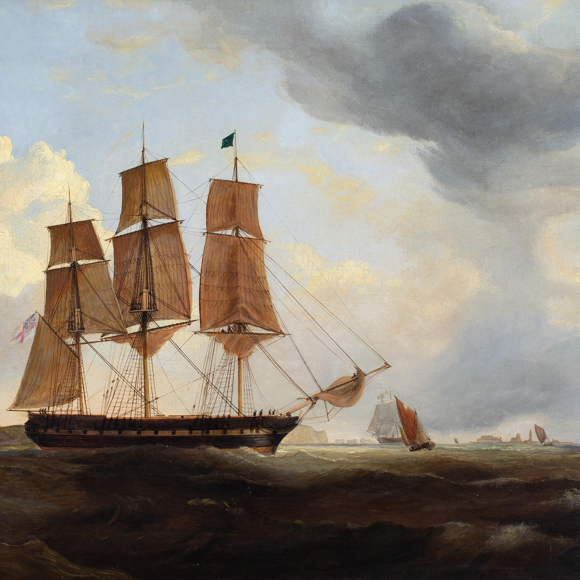 William Clark Of Greenock (Attributed) Shipping Off Yarmouth & The Needles, Isle For Sale 5