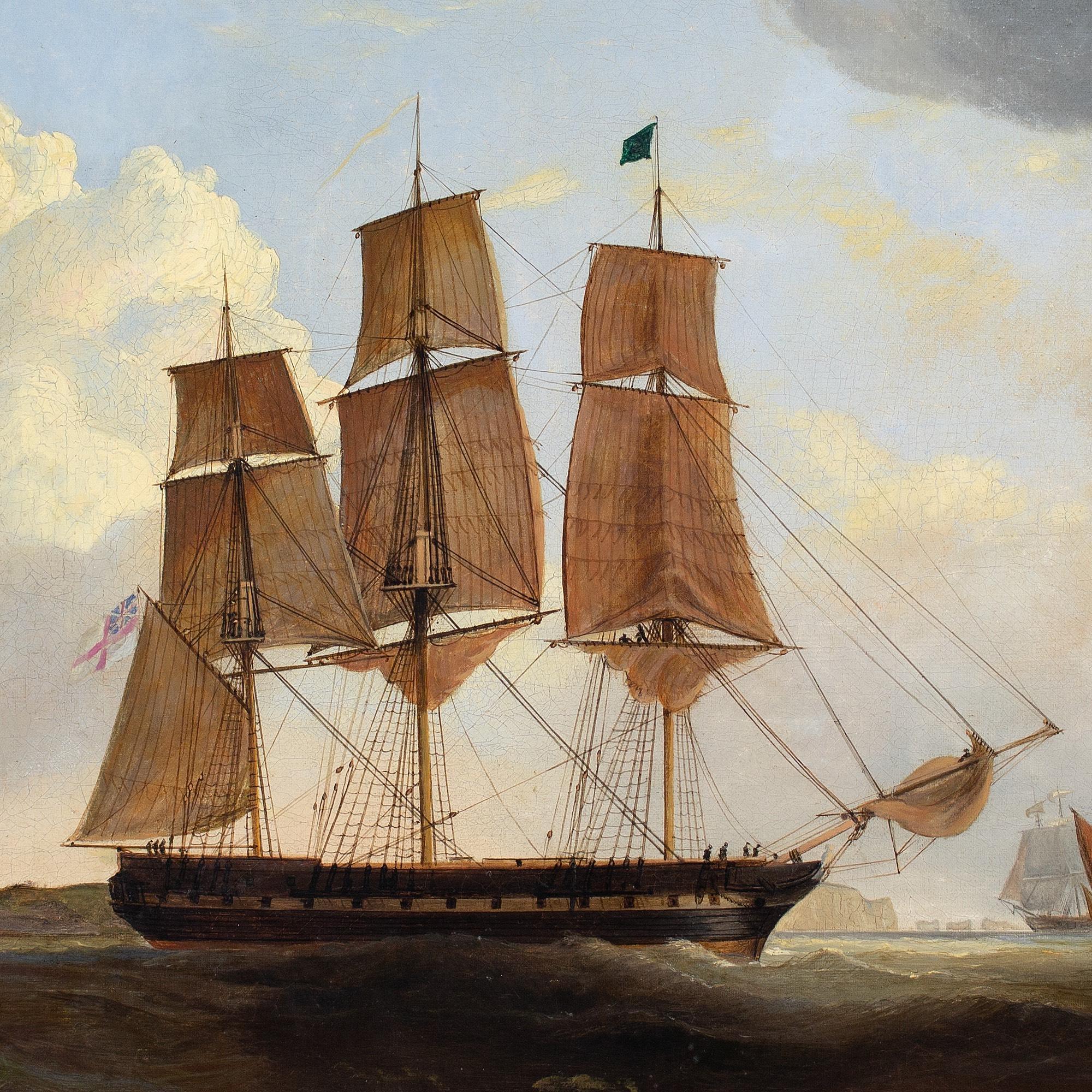 William Clark Of Greenock (Attributed) Shipping Off Yarmouth & The Needles, Isle For Sale 6