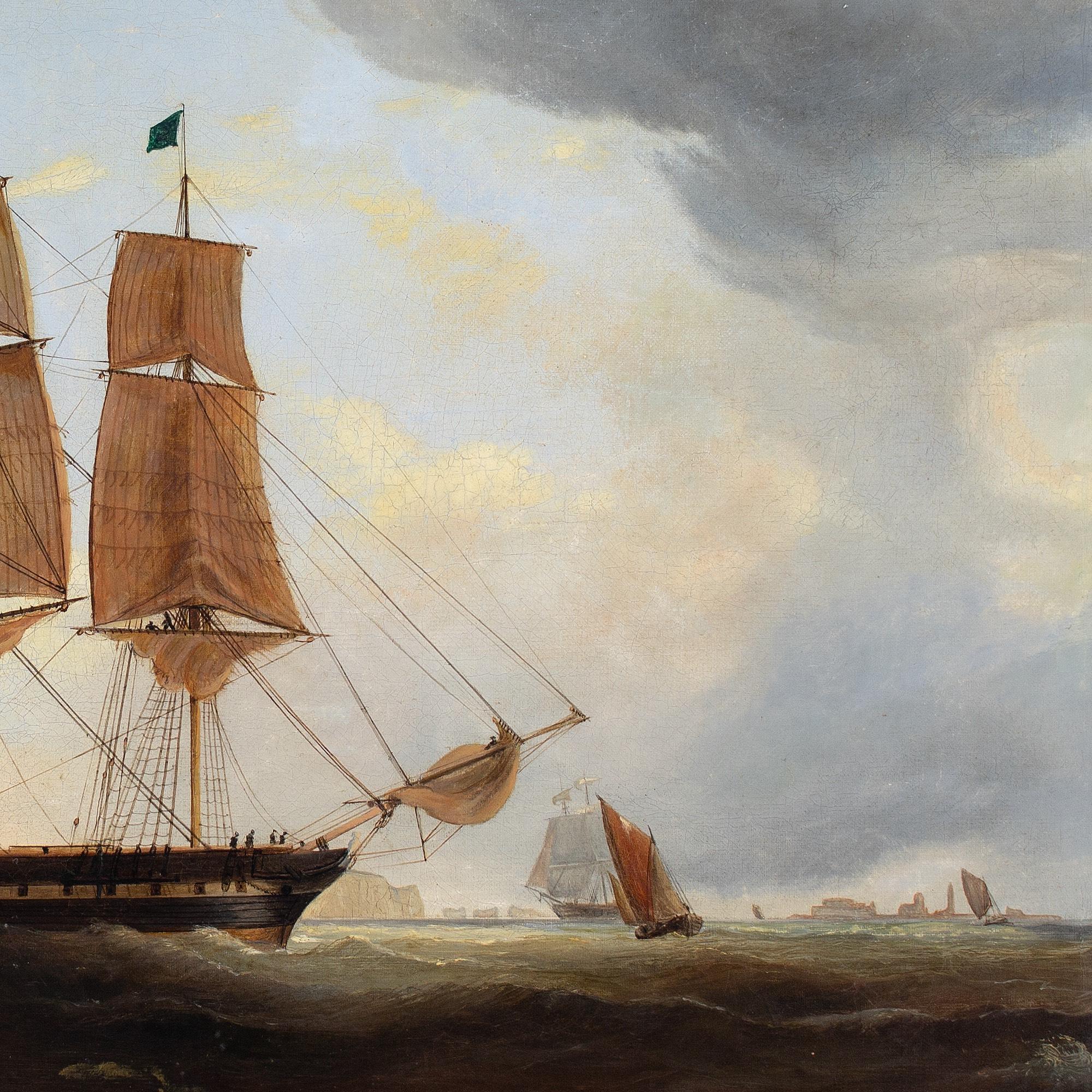 William Clark Of Greenock (Attributed) Shipping Off Yarmouth & The Needles, Isle For Sale 7