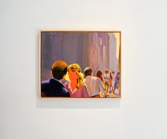 Midtown Summer Light I (Abstraktes figuratives Gemälde auf Leinwand von William Clutz)