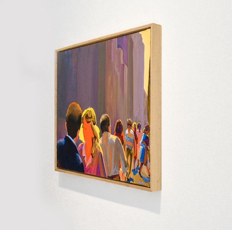 William Clutz Midtown Summer Light I (Abstract Figurative Painting on