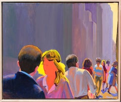 Midtown Summer Light I (peinture figurative abstraite sur toile de William Clutz)