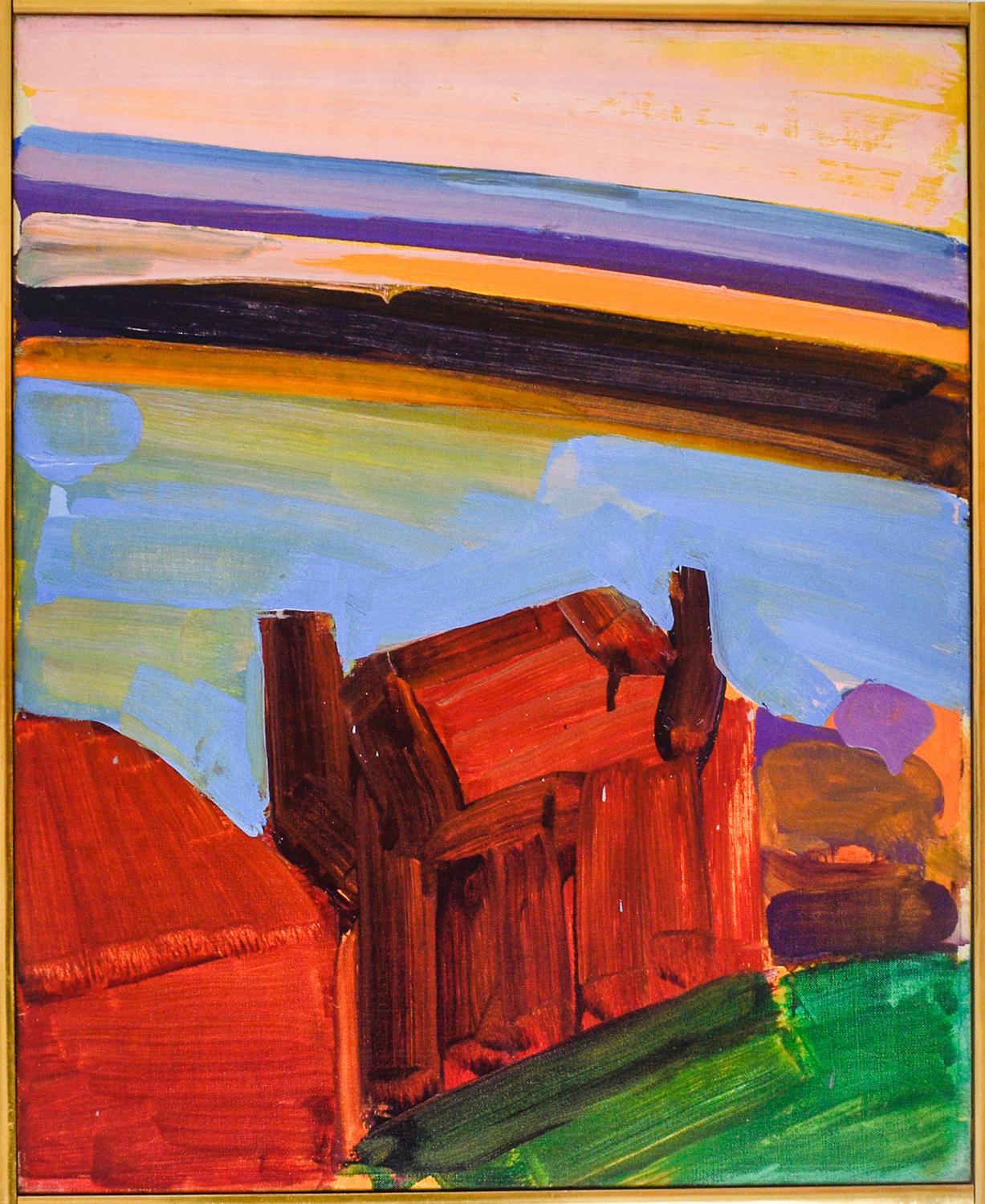 Red House Duluth (Mid-Century Abstracted Landscape by William Clutz)