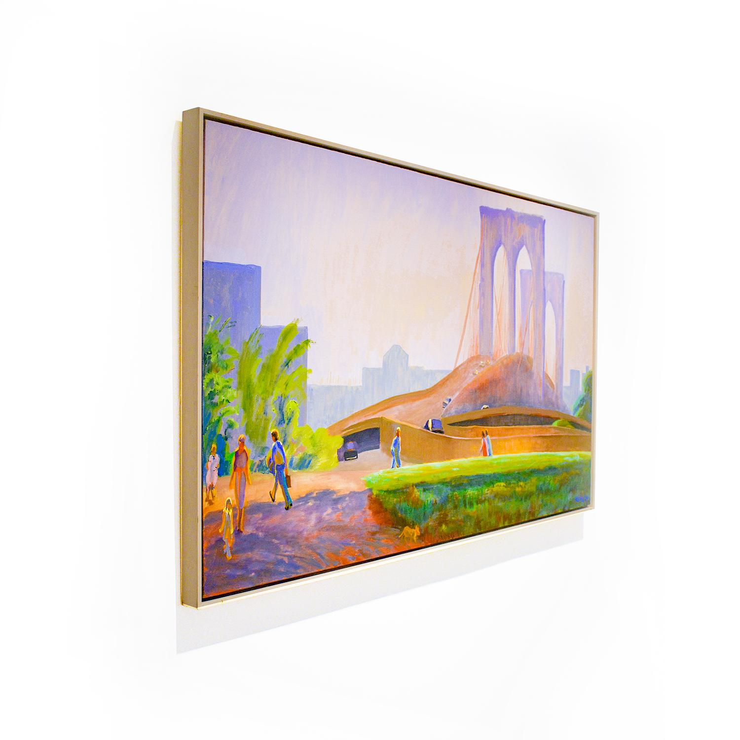 Roebling's Dream, The Great East River Bridge (NYC Cityscape by William Clutz) For Sale 2