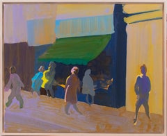 Street Shopping (Impressionistische New Yorker Stadtlandschaft der 1970er Jahre von William Clutz)