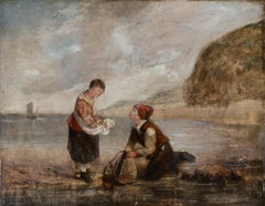 Attrib. William Collins RA (1788-1847) - Framed Oil, Collecting Cockles