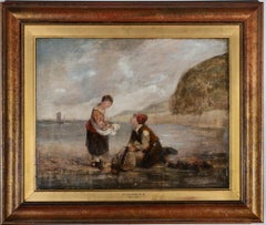 Attrib. William Collins RA (1788-1847) - Framed Oil, Collecting Cockles
