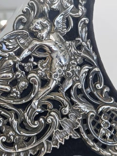 William Comyns Large Heart Shaped Silver Dressing Table Mirror, London 1895