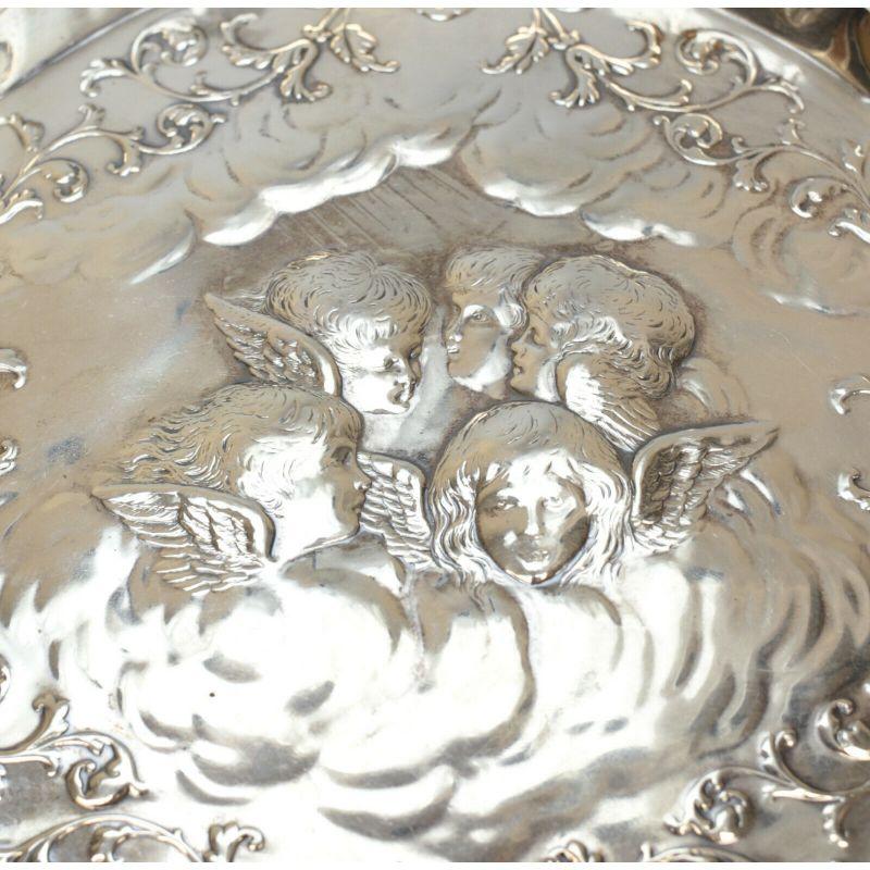 William Comyns London Sterling Silver Vanity Set Cherubs Angels For Sale 2