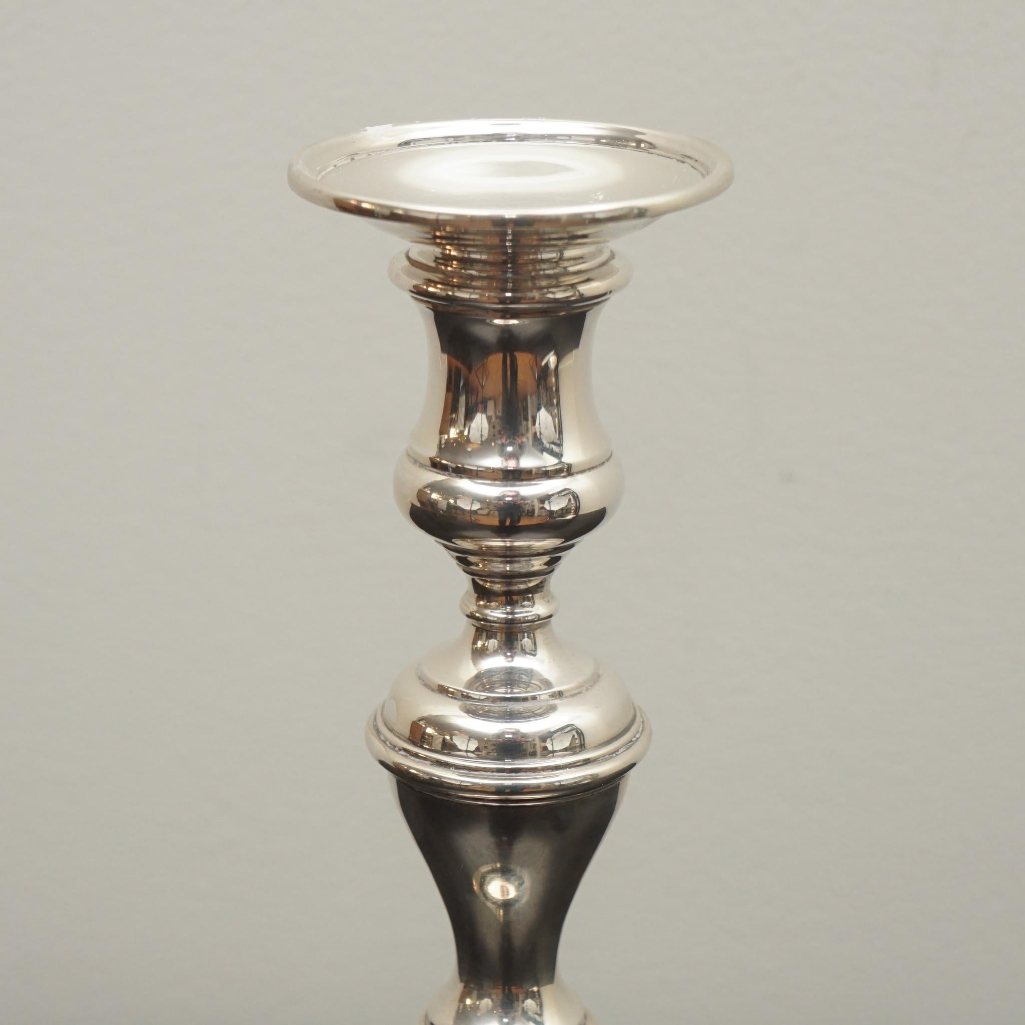 Neoclassical William Comyns & Sons Ltd. Silver Candlesticks For Sale