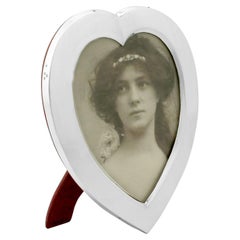 Victorian English Sterling Silver Heart Photograph Frame by William Comyns & Son