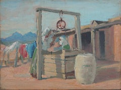 "Women at the Well" - Tucson, Arizona Southwestern Figurative Landscape in Oil