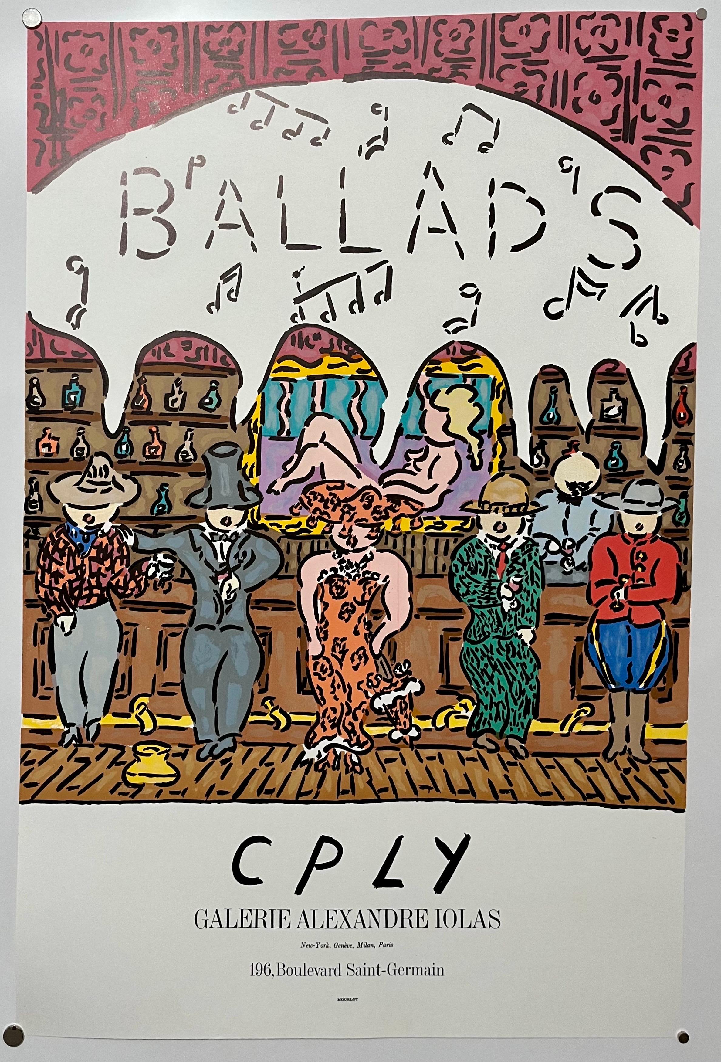 Vintage Galerie Alexandre Iolas Ballads Poster William Copley CPLY Mourlot Litho in vendita 1