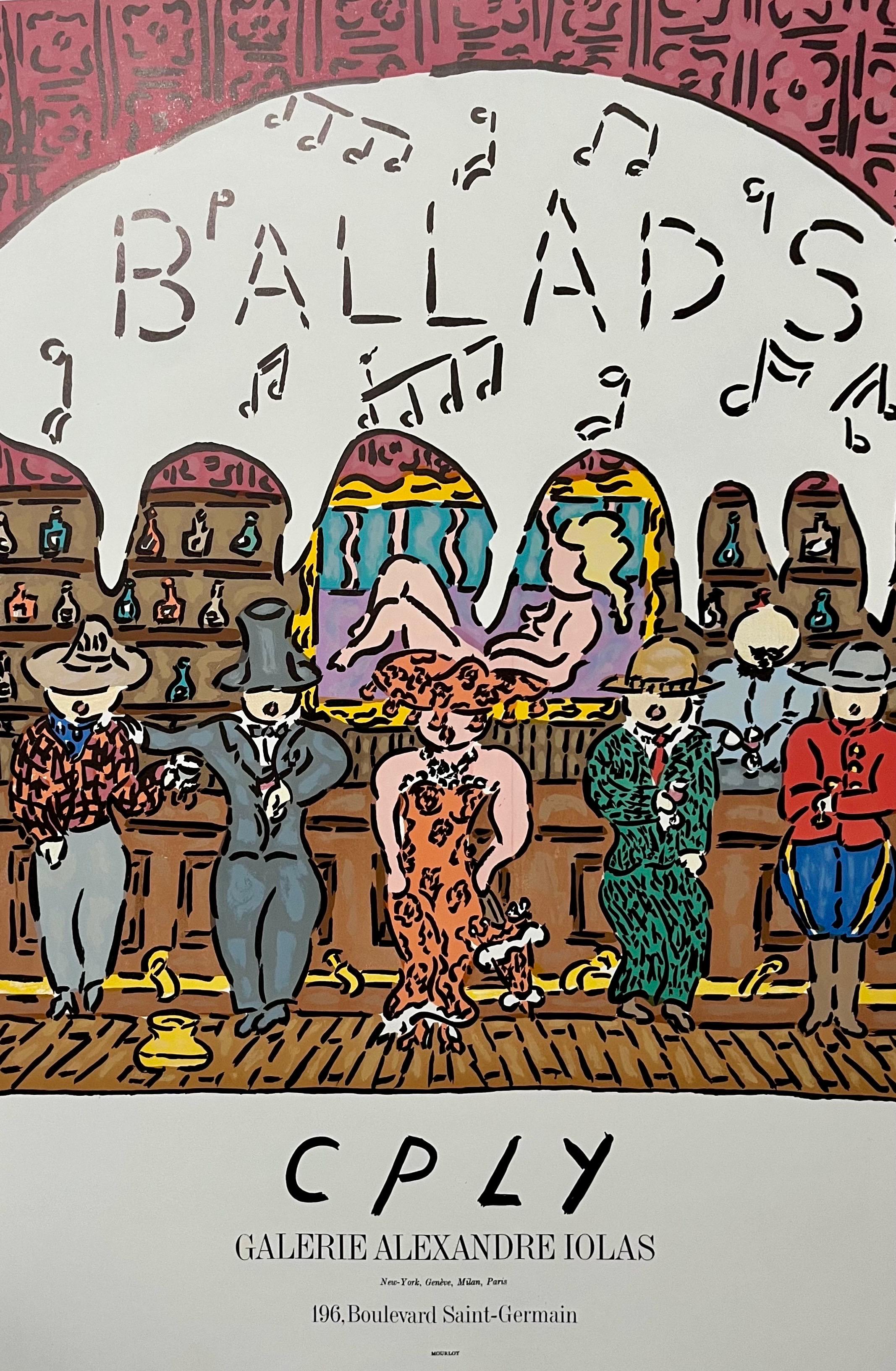 Vintage Galerie Alexandre Iolas Cartel Baladas William Copley CPLY Mourlot Litho