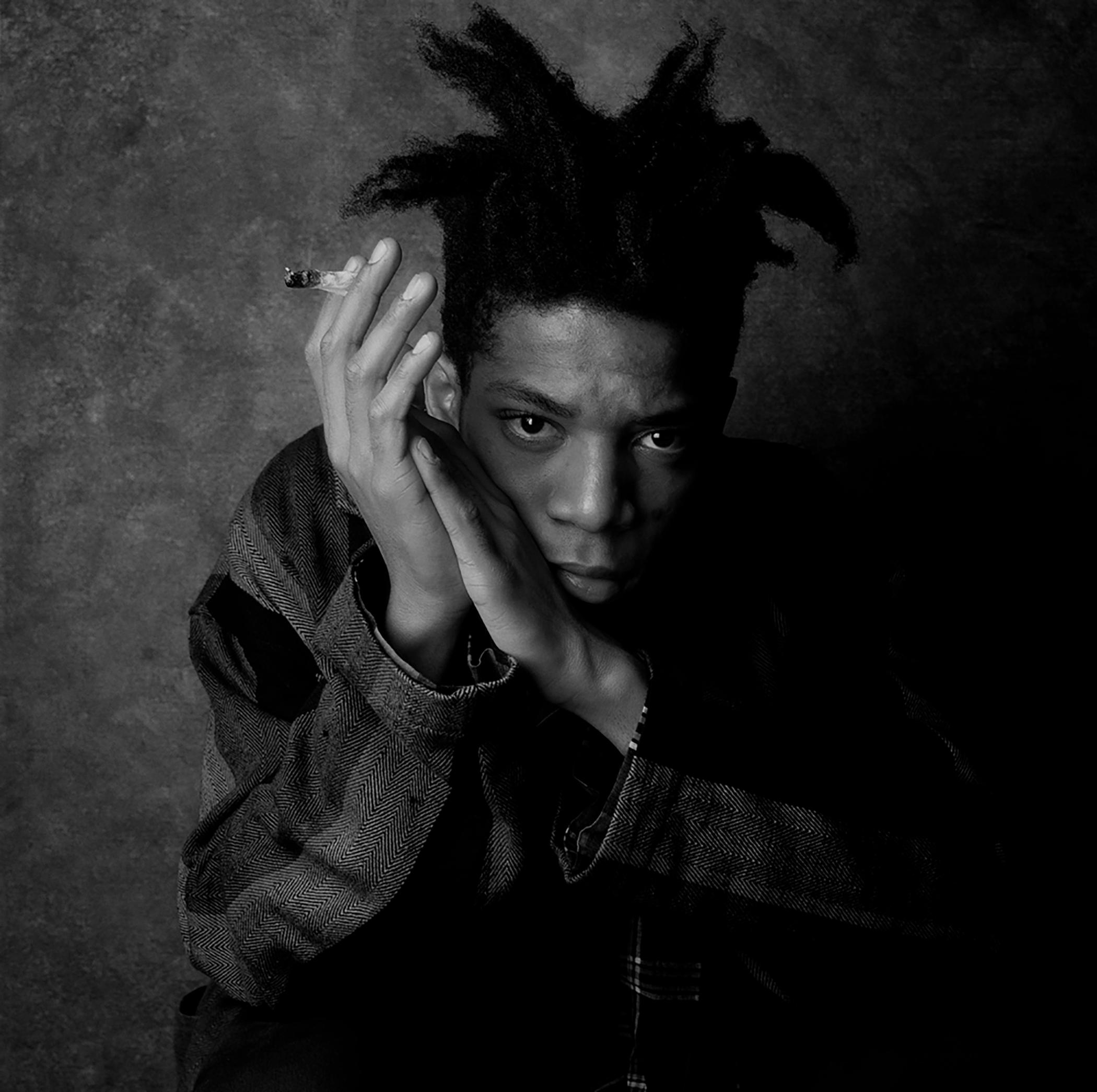 William Coupon Portrait Photograph - Jean-Michel Basquiat (Classic Black & White)