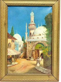 William Cox, paysage arabe, huile sur toile, vers 1931