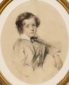 William Crawford (1825-1869) - 1858 Mixed Media, Portrait of a Young Boy
