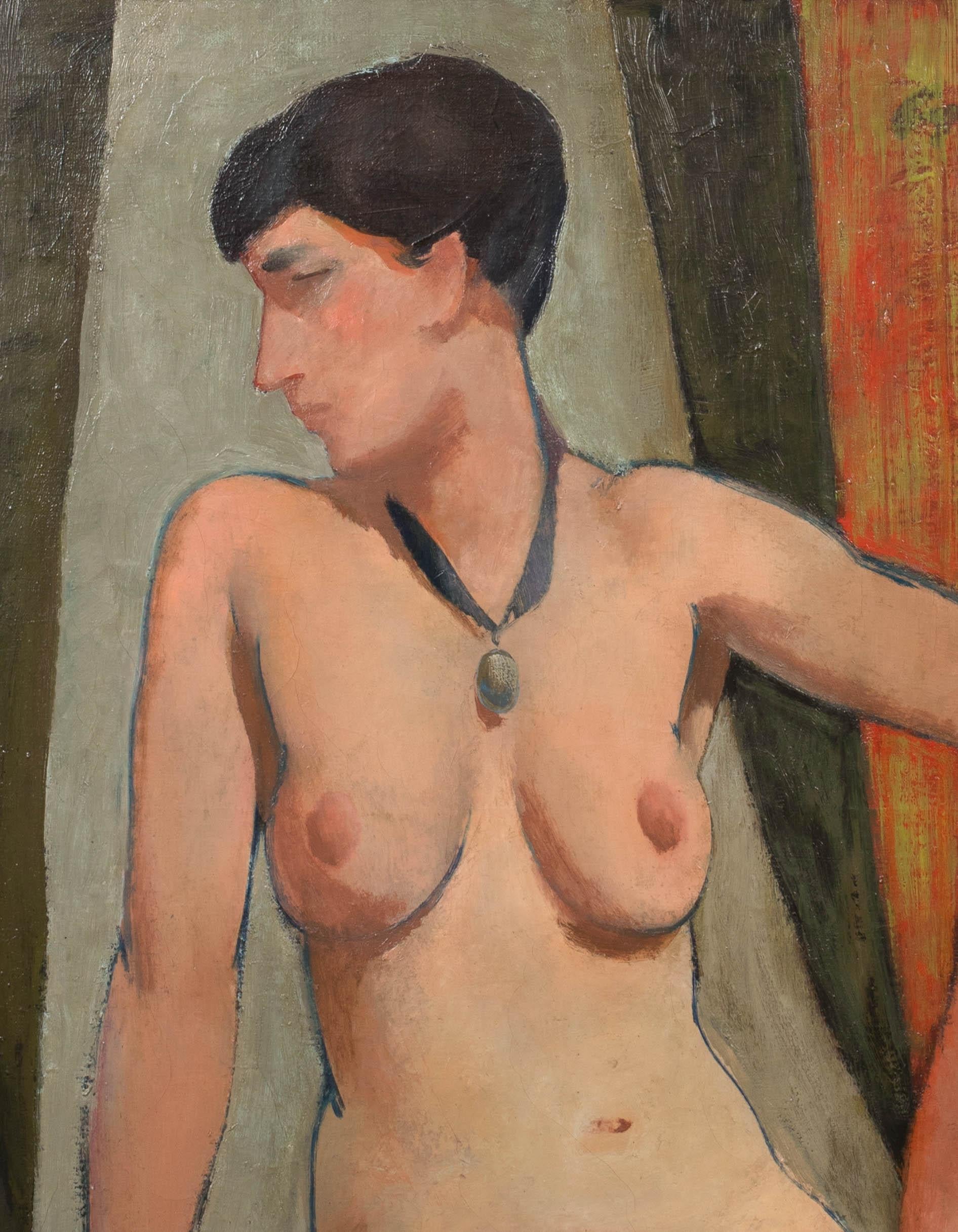 MODIGLIANI NUDE WITH NECKLACE, circa 1940  by WILLIAM CROSBIE (1915-1999) For Sale 1