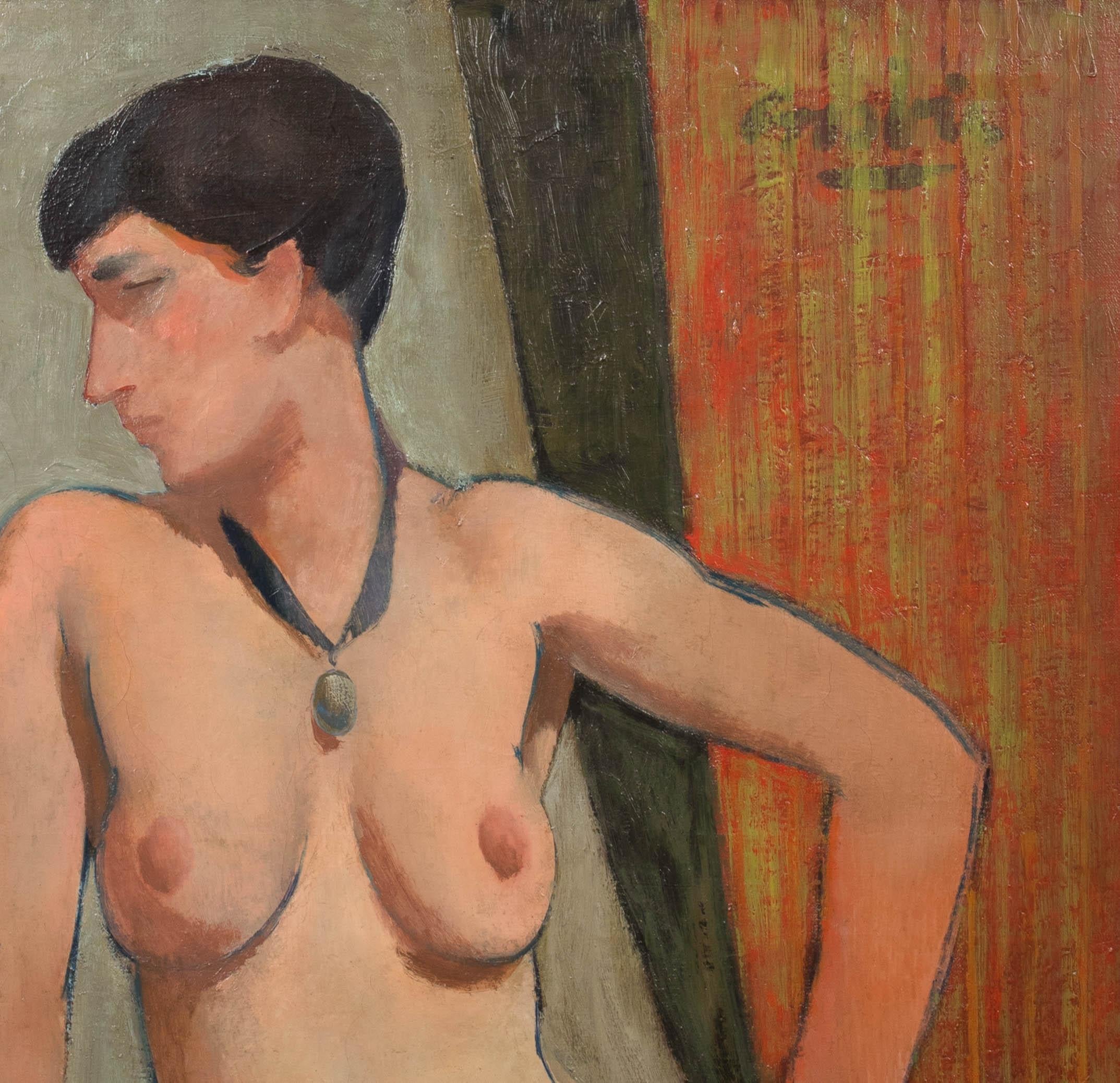 MODIGLIANI NUDE WITH NECKLACE, circa 1940  by WILLIAM CROSBIE (1915-1999) For Sale 2