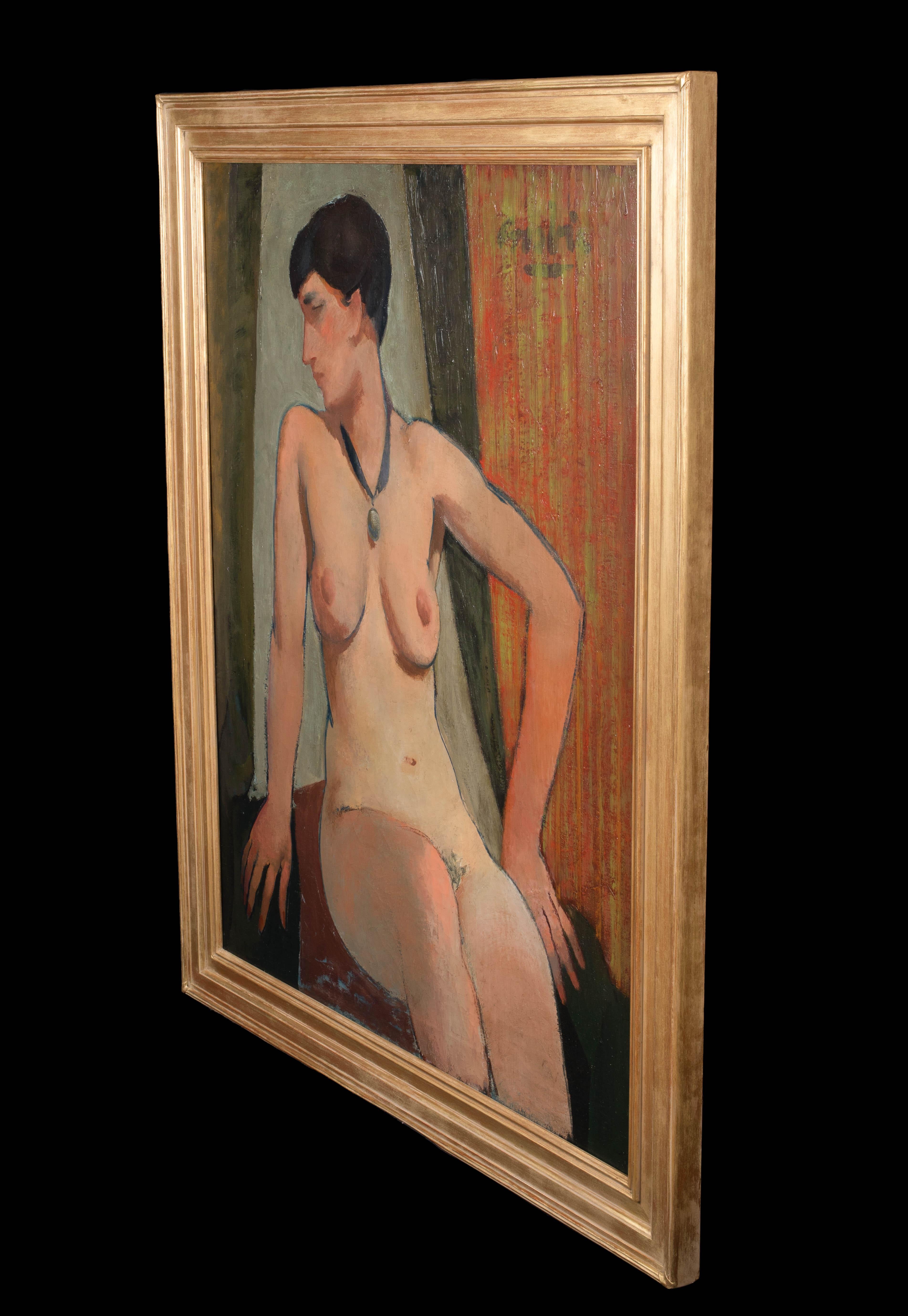 MODIGLIANI NUDE WITH NECKLACE, circa 1940  by WILLIAM CROSBIE (1915-1999) For Sale 3