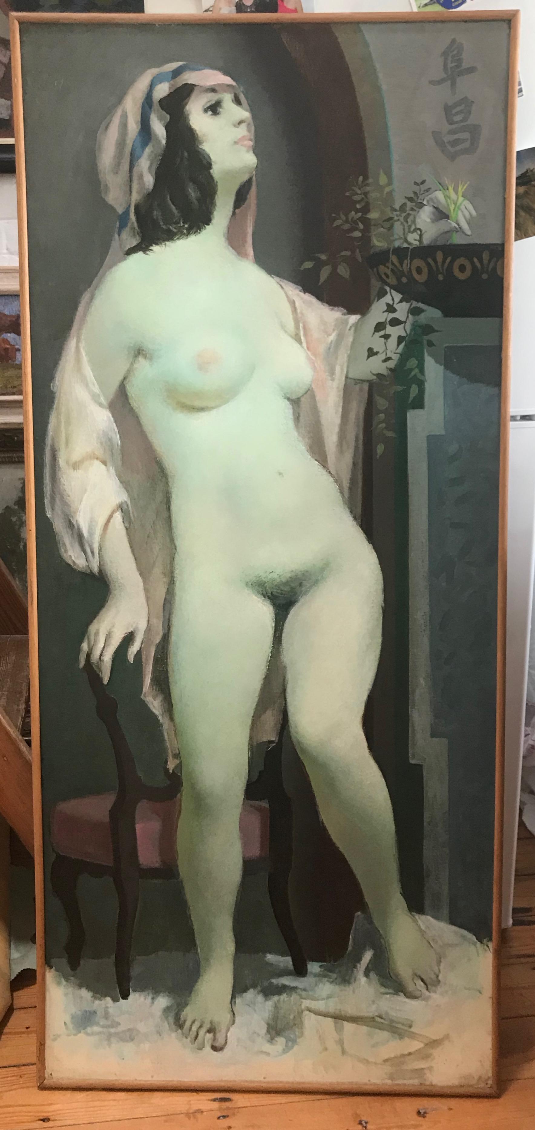 William Crosbie, Phoenix, Full length nude, Large Scottish Modernist oil For Sale 1