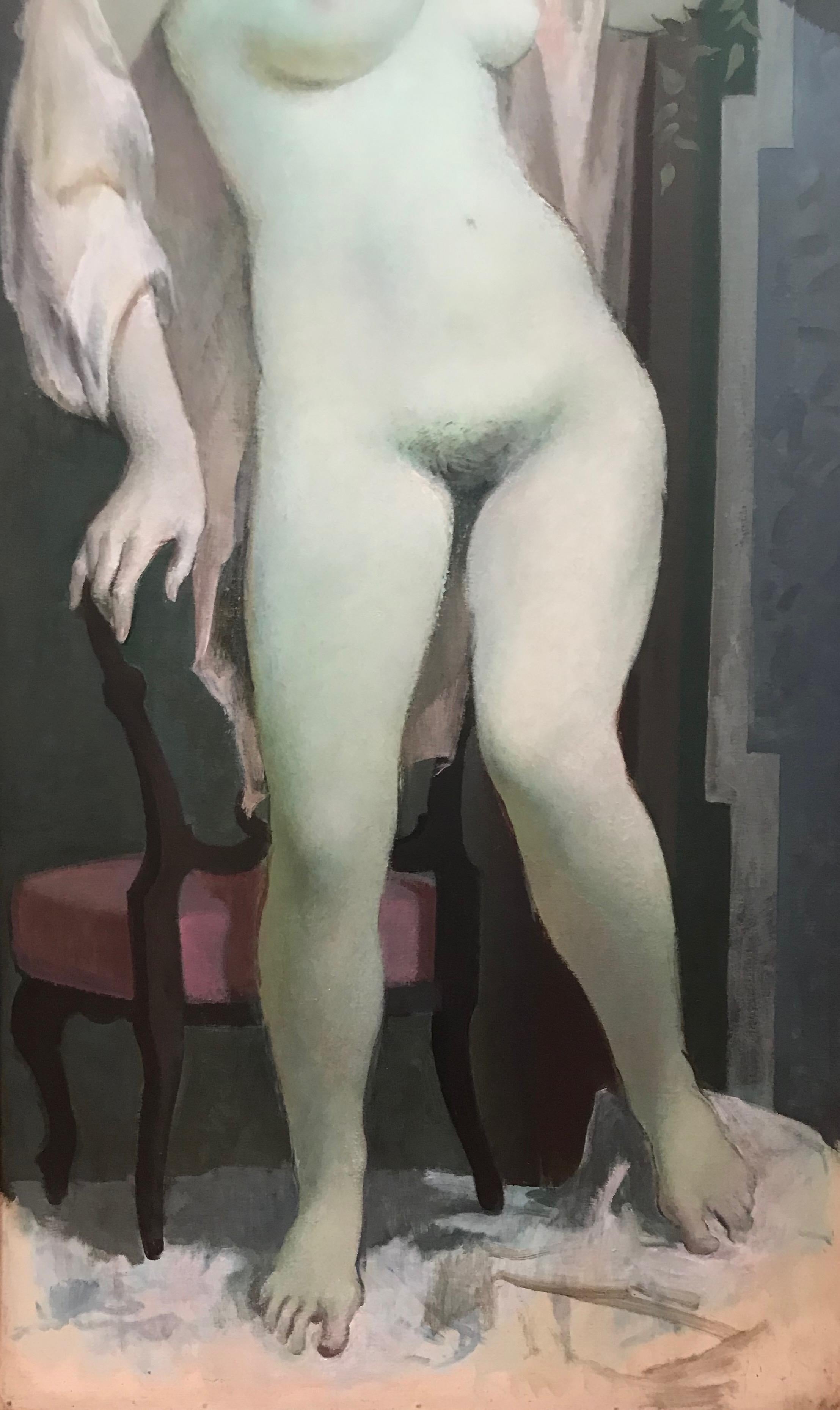 William Crosbie, Phoenix, Full length nude, Large Scottish Modernist oil For Sale 5