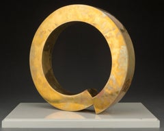 Hakuin, Unique signed brass sculpture on plinth, ex GE corporate art collection