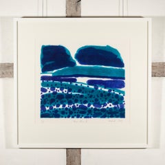 Meon Shore I - Paisaje Abstracto Azul + Blanco Impresión de William Crozier