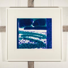 Meon Shore II - Blue + White 20th Century Abstract Print by William Crozier