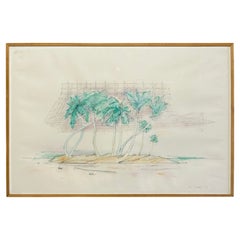William Crutchfield Zeppelin Island Lithograph, 1977